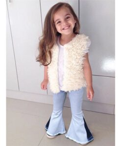 2018 New Girls Bell-bottomed Pants Elastic Waist Spring Children Trousers Outfits Baby Flare Costume Fashion Kids Vintage Jeans