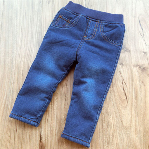2019 Winter Baby Boys Warm Jeans Children New Casual High Quality Thicken Plus Velvet Straight Denim Pants For Boys Pants 1-6Yrs