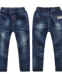 IENENS 5-13Y Fashion Children's Jeans Boy Denim Trousers Kids Clothes Baby Boys Elastic Waist Pants Slim Jeans For Boy