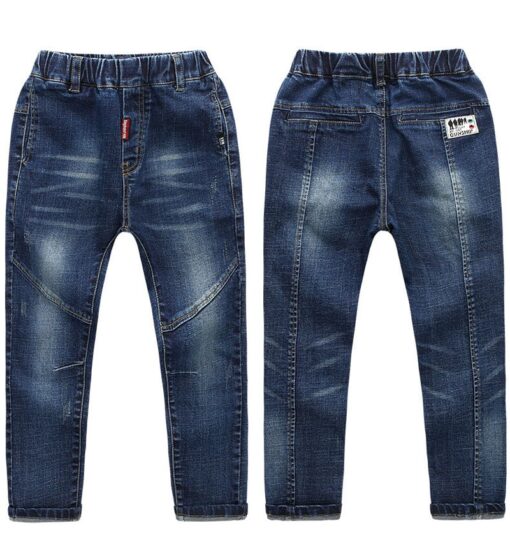 IENENS 5-13Y Fashion Children's Jeans Boy Denim Trousers Kids Clothes Baby Boys Elastic Waist Pants Slim Jeans For Boy