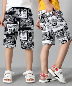 Boys shorts girls pants Harajuku Europe and the United States comic print summer breathable beach shorts clothing clothes