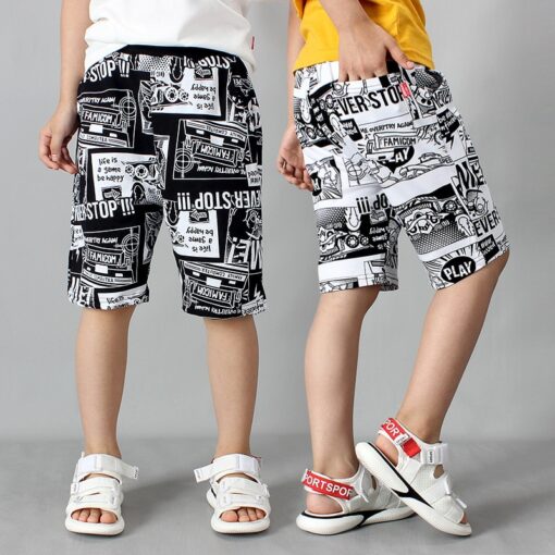 Boys shorts girls pants Harajuku Europe and the United States comic print summer breathable beach shorts clothing clothes