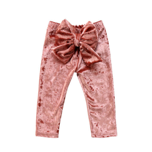 2018 Brand New Toddler Infant Child Kids Baby Girls Princess Bowknot Bottoms Pleuche Pants Leggings Trousers Cute Clothes 6M-5T