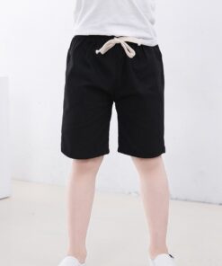 2-10 Yrs Kids Boys Trousers Knee Lenth Shorts Candy Color Girls Children Summer Beach Loose Shorts Pants Cotton&Linen