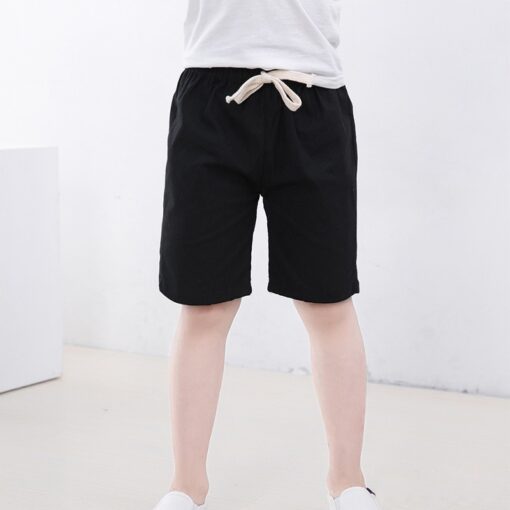 2-10 Yrs Kids Boys Trousers Knee Lenth Shorts Candy Color Girls Children Summer Beach Loose Shorts Pants Cotton&Linen
