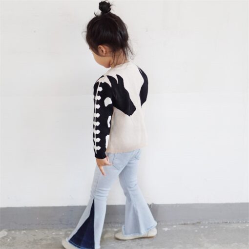 2018 New Girls Bell-bottomed Pants Elastic Waist Spring Children Trousers Outfits Baby Flare Costume Fashion Kids Vintage Jeans