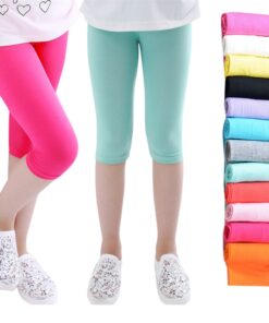 3-10years Girls Knee Length Kid Five Pants Candy Color Children Cropped Clothing Spring-Summer All-matches Bottoms Leggings