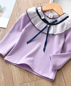 Chivry Spring Autumn 2019 New Little Girls Long Sleeve O-Neck Solid T-Shirts Baby Girls Kids Fashion Casual Children Clothing