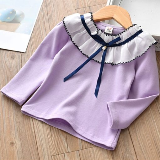 Chivry Spring Autumn 2019 New Little Girls Long Sleeve O-Neck Solid T-Shirts Baby Girls Kids Fashion Casual Children Clothing