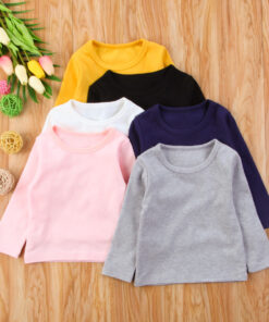 2020 Brand New Toddler Infant Child Kids Baby Boys Girls Cotton Warm Clothing T-shirt Tops Thermal underwear Brief Outwear 6M-5T