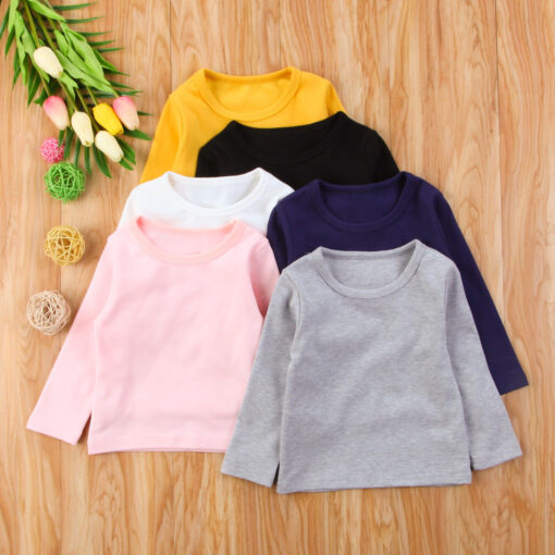 2020 Brand New Toddler Infant Child Kids Baby Boys Girls Cotton Warm Clothing T-shirt Tops Thermal underwear Brief Outwear 6M-5T