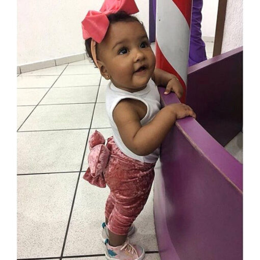 2018 Brand New Toddler Infant Child Kids Baby Girls Princess Bowknot Bottoms Pleuche Pants Leggings Trousers Cute Clothes 6M-5T