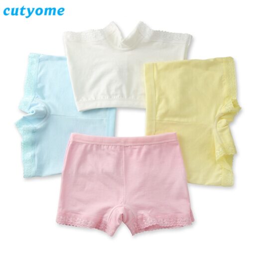 Cutyome 2-15 Yrs Baby Girls Solid Underwear 100% Cotton Lace Safety Boutique Underpanties * Children 2019 Hot Kids Briefs Shorts