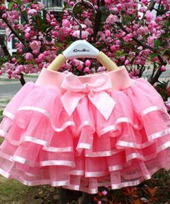 Tutu Skirt Girls Cake Tutu Pettiskirt Dance Mini Skirt Birthday Princess Ball Gown Children Kids Clothes 4 Layers Tulle Skirts