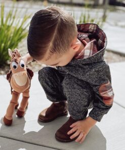 Baby Clothes Boy 6 Months Toddler Boy Winter Clothes Black Long Sleeve Hoodie Gray Plaid Print Cartoon Dinosaur Baby Boy Outfits