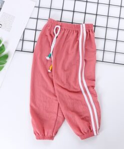 Children Summer Trousers Kid Solid Color Long Harem Pants Boys Sweatpants Toddler Bottom Baby Girl Leggings Anti-mosquito Pant