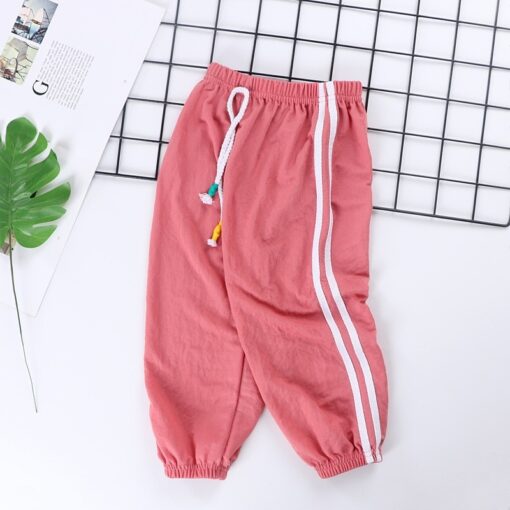 Children Summer Trousers Kid Solid Color Long Harem Pants Boys Sweatpants Toddler Bottom Baby Girl Leggings Anti-mosquito Pant