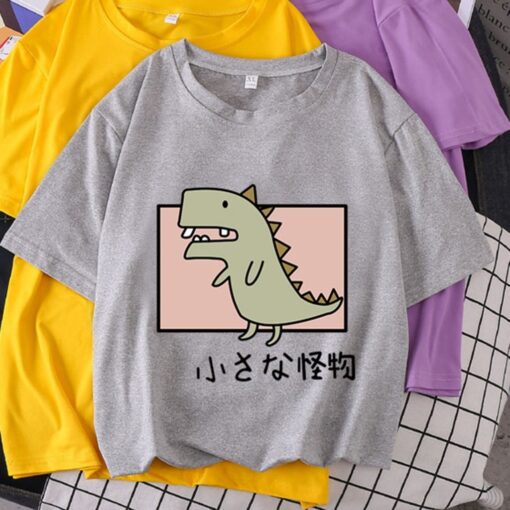 Cute T Shirt Women Teen Girls Summer Short Sleeve kawaii Dinosaur Graphic Tees Women T-shirt Loose Pullover Causal Tops 2020 New