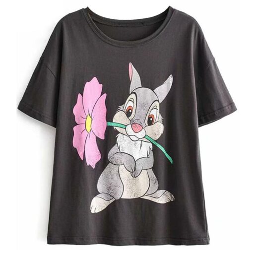 Disney Cartoon Cotton T-Shirt Women 2020 Summer Casual Mickey Mouse Daisy Duck Tshirt Women Vintage Streetwear Tee Tops T-Shirts