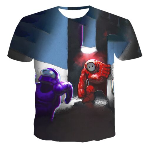 2021 Summer New 3D Printed T-shirt Among Us Anime Cartoon Game Boys and Girls T-shirts