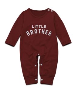 Newborn Infant Baby Boy Girl Button Letter Long Sleeve Romper Jumpsuit Playsuit Clothes Christmas Organic Cotton Baby Clothing