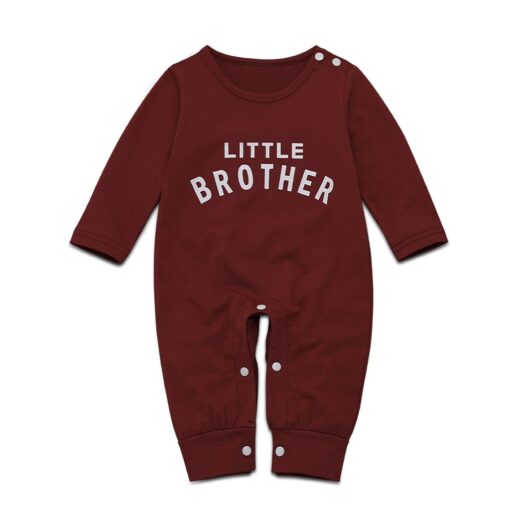 Newborn Infant Baby Boy Girl Button Letter Long Sleeve Romper Jumpsuit Playsuit Clothes Christmas Organic Cotton Baby Clothing