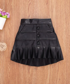 2020 Fashion Kids Girls Pleated Skirts Solid Elastic Waist Mini Skirts Outfits 1-5Y Summer Clothes