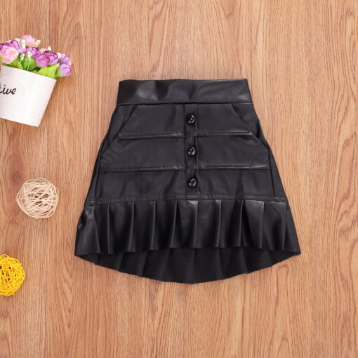 2020 Fashion Kids Girls Pleated Skirts Solid Elastic Waist Mini Skirts Outfits 1-5Y Summer Clothes