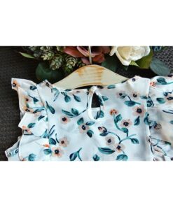 2020 New Summer Girls Green Cute Sleeveless Children's Floral Children's Clothing Girls Tops + Shorts 2 Sets Of Free Shipping