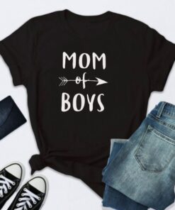 MOM OF BOYS Letter Print T Shirt Women Short Sleeve O Neck Loose Tshirt 2020 Summer Women Causal Tee Shirt Tops Mujer