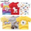 Girls 6M-5Y summer T-Shirts short sleeve Tees Kids Children Casual Cartoon Unisex cotton T-Shirts Boy baby clothes girls tops