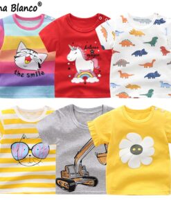 Girls 6M-5Y summer T-Shirts short sleeve Tees Kids Children Casual Cartoon Unisex cotton T-Shirts Boy baby clothes girls tops