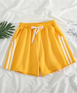 Women Shorts Summer Casual Solid Drawstring shorts high waist loose shorts for girls Soft Cool female short M-2XL