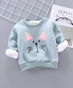 IENENS Winter Baby Girls Padded Pullovers Clothing Toddler Boy Sweatshirts Kids Cartoon Bear Hoodies T-shirt 1 2 3 4 Years