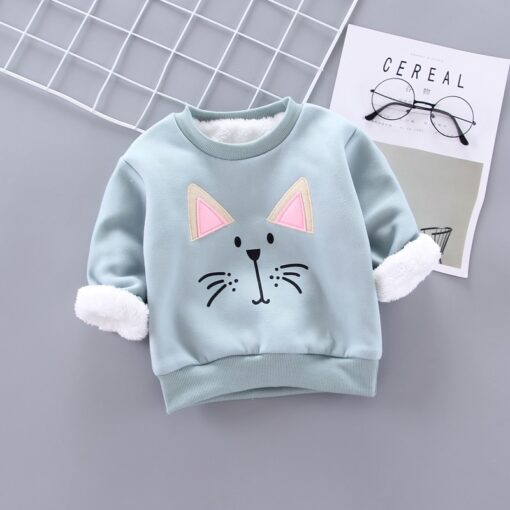IENENS Winter Baby Girls Padded Pullovers Clothing Toddler Boy Sweatshirts Kids Cartoon Bear Hoodies T-shirt 1 2 3 4 Years
