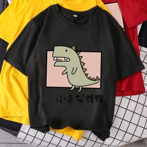 Cute T Shirt Women Teen Girls Summer Short Sleeve kawaii Dinosaur Graphic Tees Women T-shirt Loose Pullover Causal Tops 2020 New