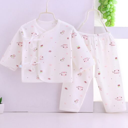 HIPAC Newborn Baby Infant Clothes Set Cotton Baby Boys Girls Tops+Pants Suits Cute Cartoon Baby Underwear All Season Style