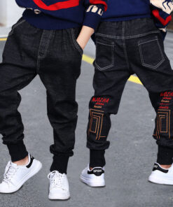 2020 Girls Boys Jeans Demin Legging Elastic Menina Blue/black Pants Children Cotton Trouser For Kids Clothes 1 2 3 4 5 6 Years