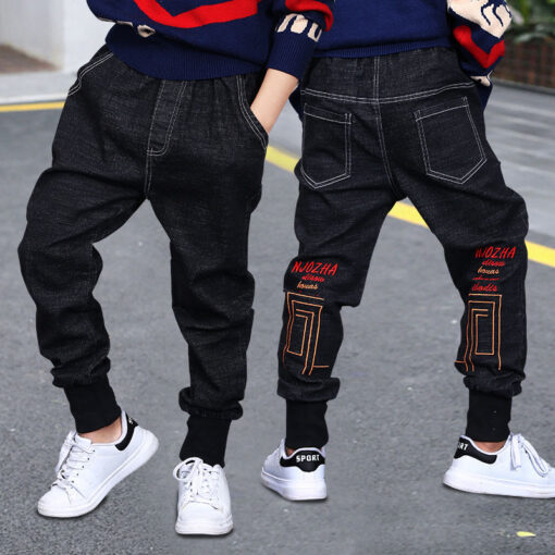 2020 Girls Boys Jeans Demin Legging Elastic Menina Blue/black Pants Children Cotton Trouser For Kids Clothes 1 2 3 4 5 6 Years