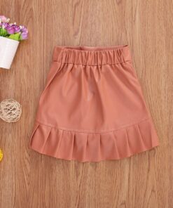 2020 Fashion Kids Girls Pleated Skirts Solid Elastic Waist Mini Skirts Outfits 1-5Y Summer Clothes
