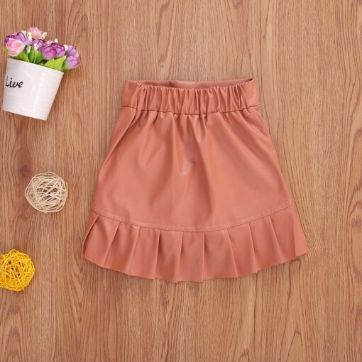 2020 Fashion Kids Girls Pleated Skirts Solid Elastic Waist Mini Skirts Outfits 1-5Y Summer Clothes