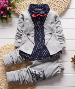 Bibicola Baby Boy Gentleman Clothing Sets Kids Floral Clothes For Birthday Formal Outfits Suit Fashion Tops Shirt + Pants 2pcs