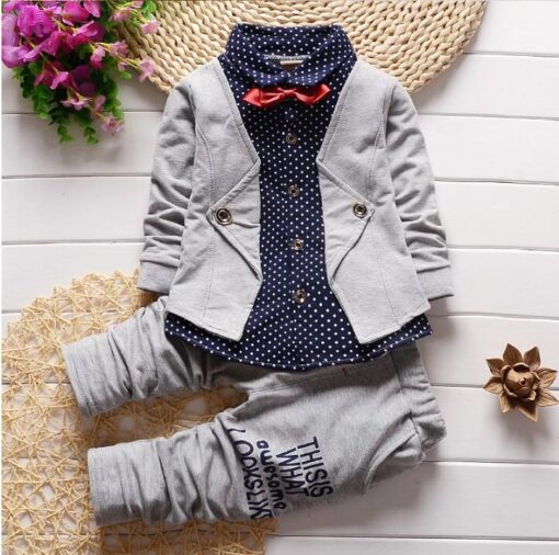 Bibicola Baby Boy Gentleman Clothing Sets Kids Floral Clothes For Birthday Formal Outfits Suit Fashion Tops Shirt + Pants 2pcs