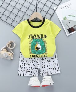Unni-yun Casual Baby Kids Sport Clothing Plaid Lion Clothes Sets for Boys Costumes 100% Cotton Baby Clothes 6M -4 Years Old