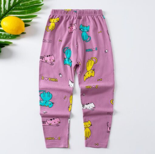 3-12Y Kids Children Boys Girls Bottom Pants Autumn Spring Lycra Thin Cartoon Kids Harem Pants Kids Girls Leggings Trousers
