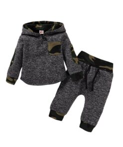 Baby Clothes Boy 6 Months Toddler Boy Winter Clothes Black Long Sleeve Hoodie Gray Plaid Print Cartoon Dinosaur Baby Boy Outfits