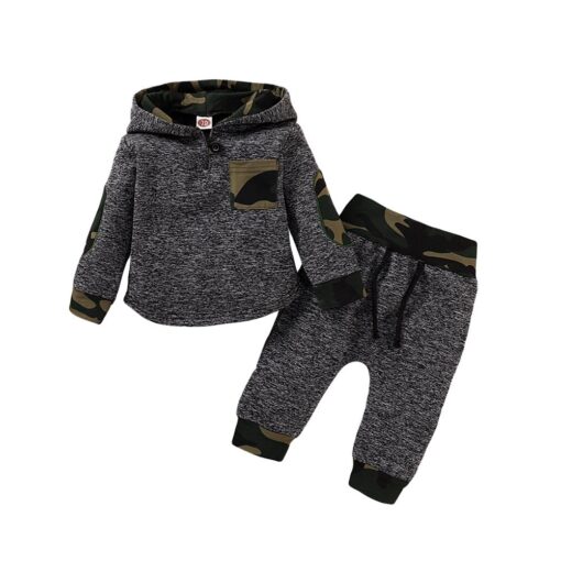 Baby Clothes Boy 6 Months Toddler Boy Winter Clothes Black Long Sleeve Hoodie Gray Plaid Print Cartoon Dinosaur Baby Boy Outfits