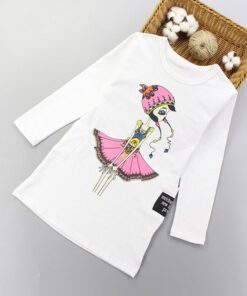 Girls Dresses Teenage Spring Party Dress For Girls 2020 Summer Long Sleeve Cartoon Kids Dress For Girls 6 8 10 12 Years