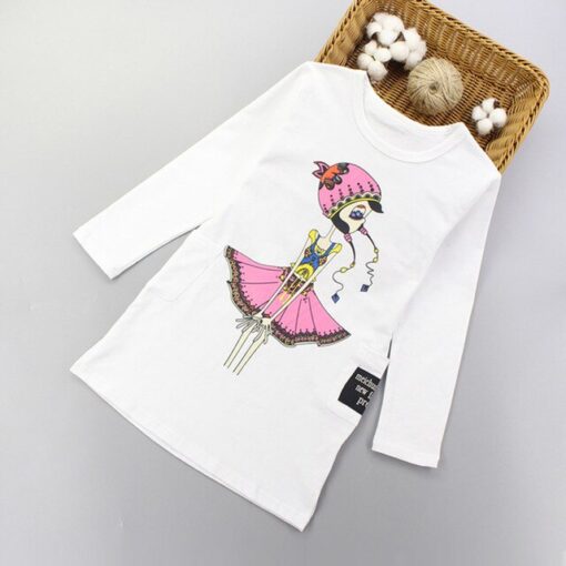 Girls Dresses Teenage Spring Party Dress For Girls 2020 Summer Long Sleeve Cartoon Kids Dress For Girls 6 8 10 12 Years