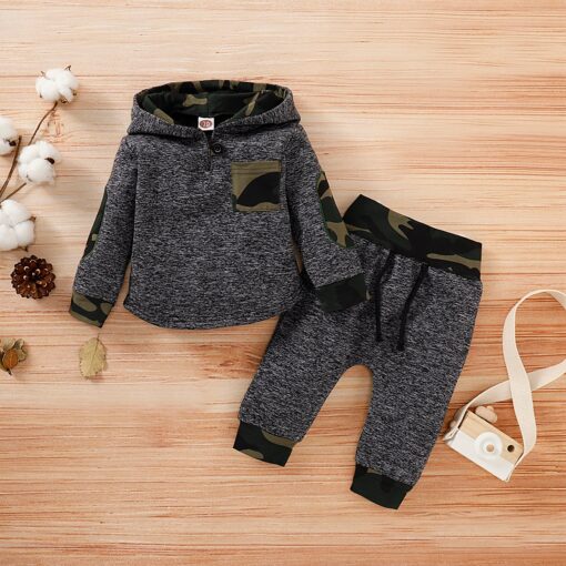 Baby Clothes Boy 6 Months Toddler Boy Winter Clothes Black Long Sleeve Hoodie Gray Plaid Print Cartoon Dinosaur Baby Boy Outfits
